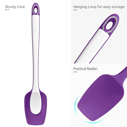 Image of U-Taste 14 inch Long Silicone Spoonula, 600F High Temp Spoon Spatula, Purple