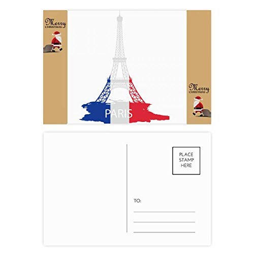 Cartes postales de remerciement Tour Eiffel en papier premium mat
