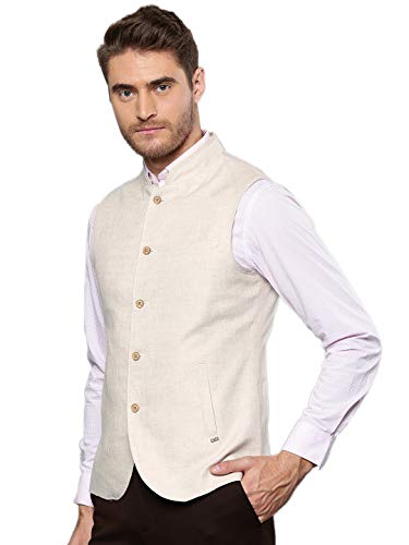 WINTAGE Men's 100% Linen Festive and Casual Nehru Jacket Vest Waistcoat : Multiple Colors2
