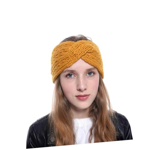 COLLBATH Chic Wool Yarn Headband Set of 4 Cross Patterned Hair Bands Handmade Warm and
