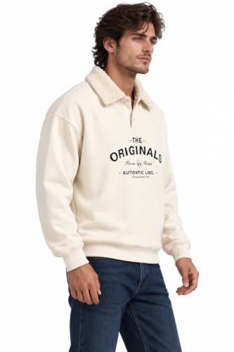 The Modern Soul Relaxed Fit Printed Sweatshirt for Men Beige - Image 3
