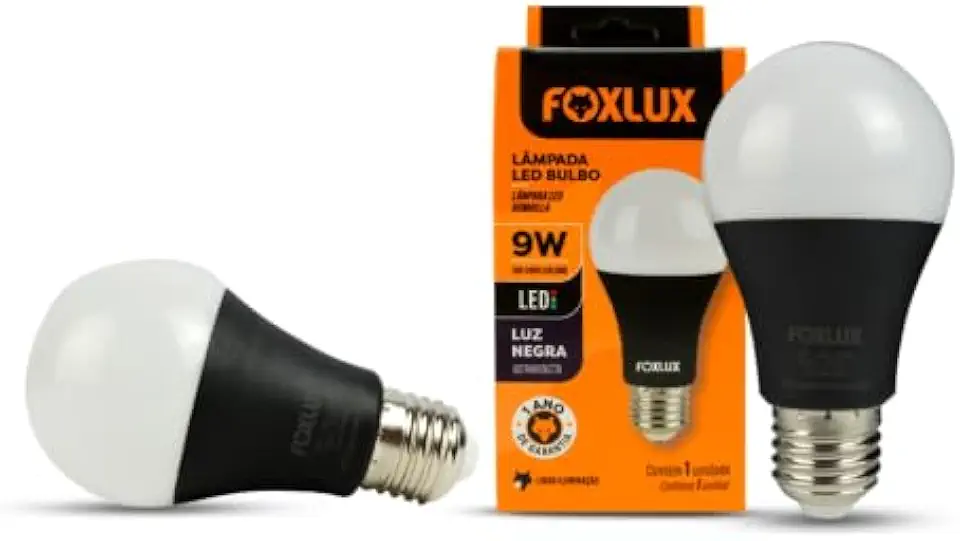 Lâmpada LED Bulbo Foxlux - Luz Negra - 9W - Bivolt
