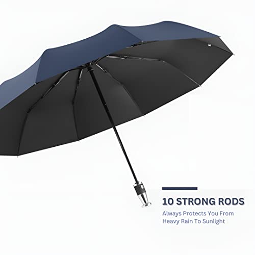 Image of STAR WORK Automatic Open Golf Umbrella, Extra Large Oversize Windproof Waterproof Stick Umbrellas for Rain Umbrella for Men and Women and Family