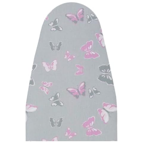 SOFTILLO Cotton Ironing Board Cover with Padding, Butterflies, Designer Covering with 3mm Foam, Thermal Layer Protection, Adjustable Drawstring Cover