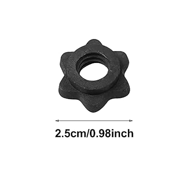 CALIDAKA 4pcs Spinlock Collars, Dumbbell Hex Nut, Dumbbell Rod Nut, 1 Inch Standard Barbell Screw Collar, Nonslip Dumbbell Screw Clamps for Dumbell Weight Lifting Fitness Training