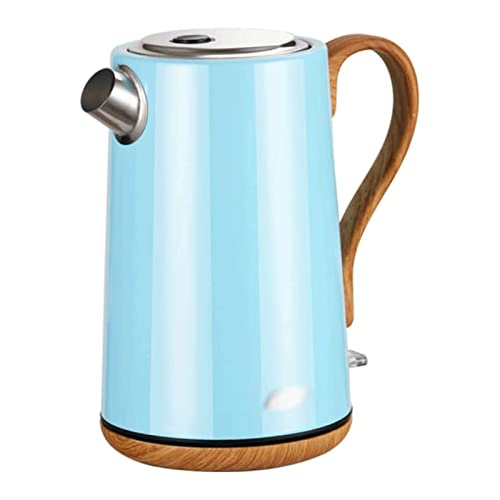 Tetera eléctrica vintage de acero inoxidable azul 1.7 L