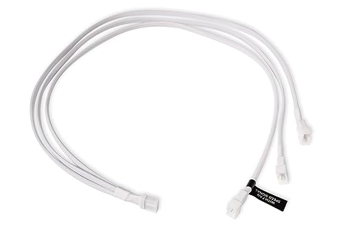 Alphacool Câble Répartiteur en Y 4 broches vers 3 x 4 broches PWM, 60 cm, Blanc pour Ventilateurs Informatique et Alimentation