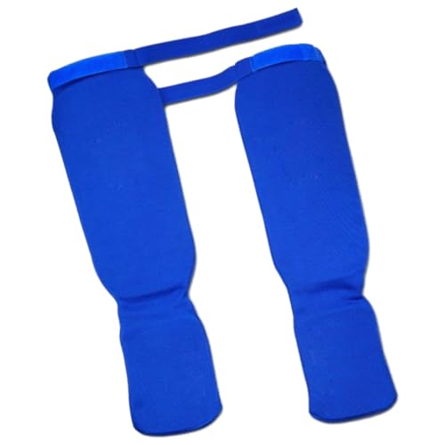 QSTDGVPW Shin Instep Guards Protector Padded Leg Guards Protective Equipment for MMA Boxing Training Muay Thai Kickboxing Taekwondo, Blue Color L