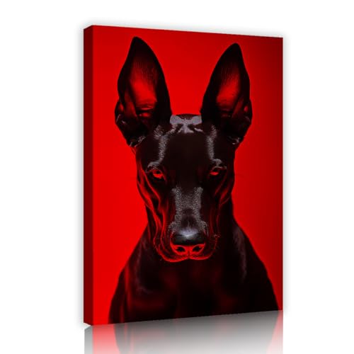 Toile doberman portrait animalier affiche de chambre