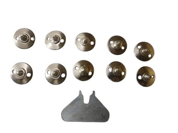 Cricket Shoe Full Spikes Nail Metal with Key Pack of 10 (JM1012) Silver