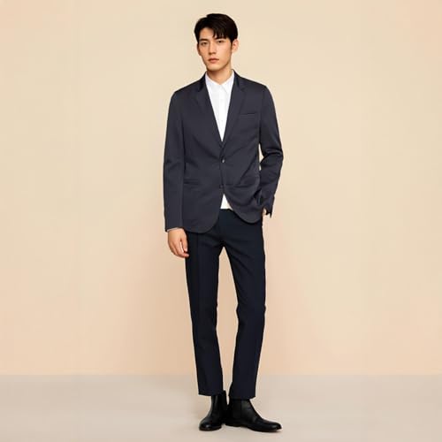 Men's Single Breasted Blazer Notch Lapel Suit Jacket Meeting Christmas Office Coat4