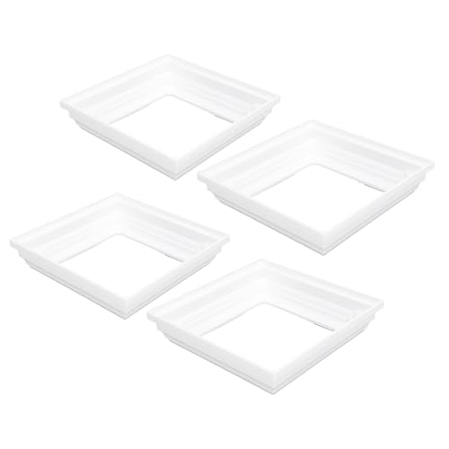 Falda de poste 4x4 pulgadas de PVC blanco Ejoyous cubiertas de base dividida para columnas de porche 2