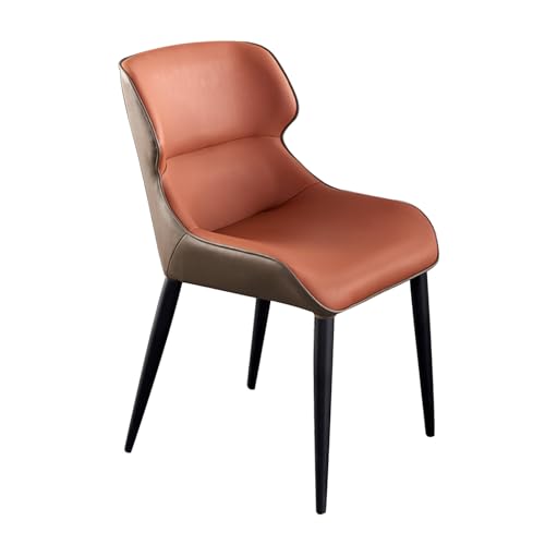 SJIALEN Kitchen Dining Chair,Backrest Leather Leisure Chairs Home Restaurant Hotel Negotiate Office Desk Dressing Table Chair Kitchen Chair (Color : Orange)