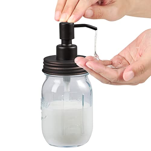 image for Amolliar 4 Pack Mason Jar Liquid Soap Dispenser, Rustproof Stainless S