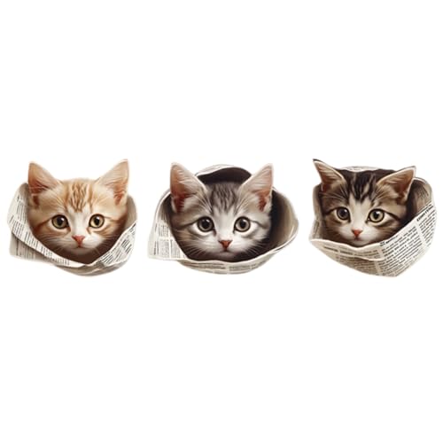 Vinilos decorativos 3D gatos realistas para pared