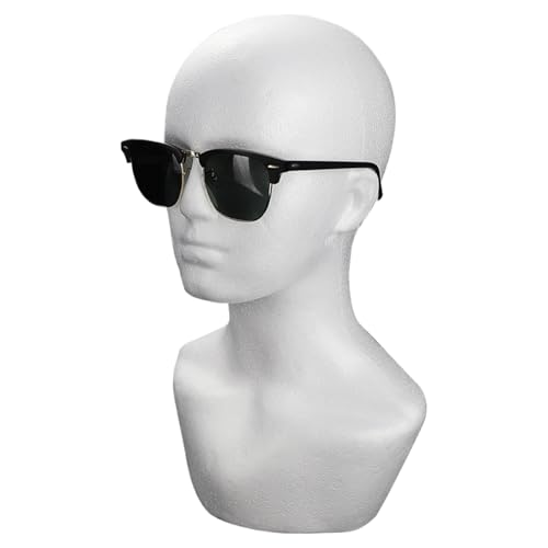 Cabeza de maniquí de espuma masculina, modelo de soporte de pelo blanco para sombreros, accesorios para el cabello, manualidades, bufanda, salón, auriculares, postizos