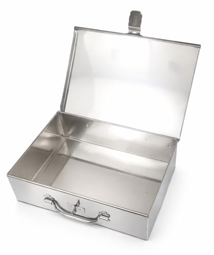 Image of Stainless Steel Storage Box Cash Peti Pooja Peti Safe Locker | Organizer, Vanity Box, Multi-Purpose, Secure Storage, Pooja & Cash Safe