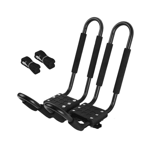 Rockland Kayak Roof Rack, 1 Pair J-Bar Roof Rack with 2 Ratchet Straps, 165 LBS Capacity, 19.01