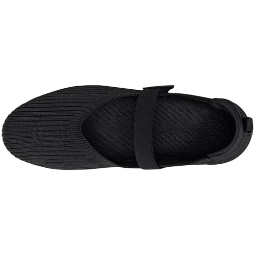 Women's Walking Flats Dance Shoes Comfortable Lightweight Soft Sole Slip On Elegant Black Flats4