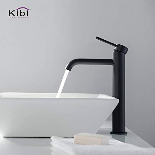 KIBI-KBF1009-Solid-Brass-Single-Handle-Single-Hole-Circular-Faucet-for-Bathroom-Sink-with-Pop-Up-Drain-High-Arc-Faucet-Spout-Design-Durable-Matte-Black-Finish-Corrosion-and-Rust-Resistant KIBI KBF1009 Solid Brass Single Handle Single Hole Circular Faucet for Bathroom Sink with Pop Up Drain High Arc Faucet Spout Design Durable Matte Black Finish Corrosion and Rust Resistant