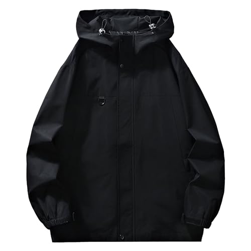 Veste coupe-vent homme imperméable avec manteau à capuche léger style bombardier café