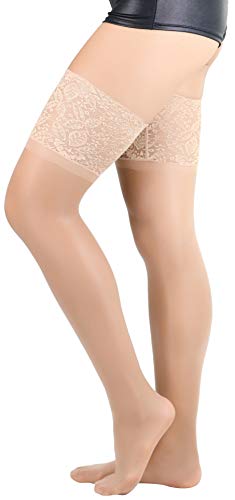 Image of ToBeInStyle Women's Thigh Highs With Smooth Silicone Lace