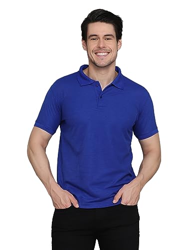Image of INKKR Men's Polo Neck Half Sleeve Cotton Blend Regular Fit T-Shirt With Pocket
