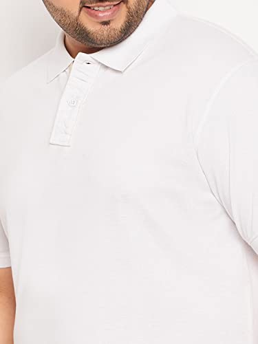Image of Club York Men Cotton Blend Half Sleeve Polo Neck Solid Plus Size T-Shirt