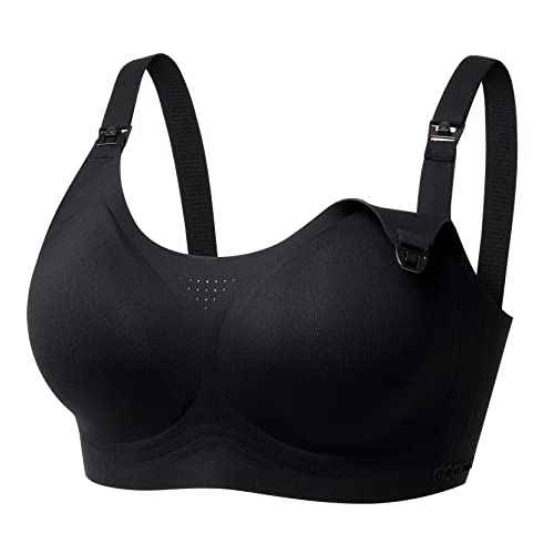 Image of Momcozy Nursing Bras for Breastfeeding, FB016 Jelly Strip Support Comfort Maternity Bra, Full-Coverage Seamless Wireless Bra