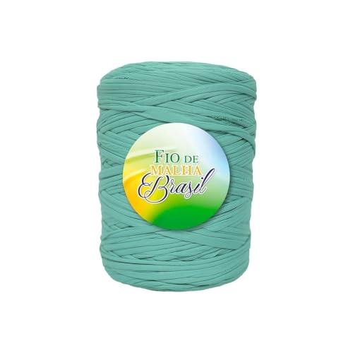 Fio de Malha Brasil, 1Kg, Cores Variadas, Lycra, para Crochê, Bolsa, Tapete (Tons Verde Água/Jade/Tiffany)