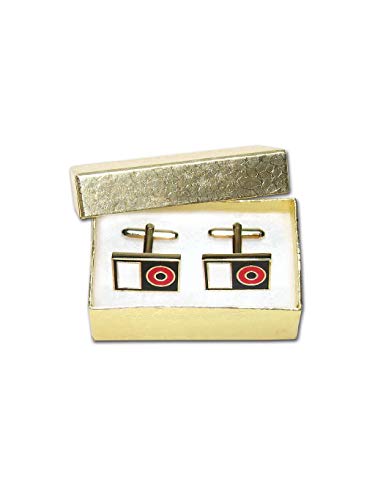 Mancuernillas para hombre tonos dorado con diseño MP3 negro miniatura 2