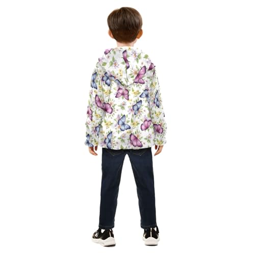 CHIFIGNO Butterflies Flowers Toddler Winter Coat Warm Winter Jackets for Toddler Boy 3T4