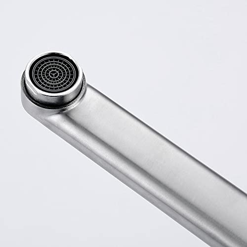 HomeLava Auslauf 35cm Lang Schwenkauslauf Hahn Schwenkhahn für Wandarmatur Armatur Wand gerade Gesamtlänge, Edelstahl Gebürstet