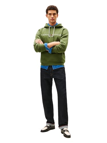 Image of Tommy Hilfiger Men's Medium Weight Fleece Hoodie Sweatshirt With Embroidered Logo, Also Available in Big & Tall