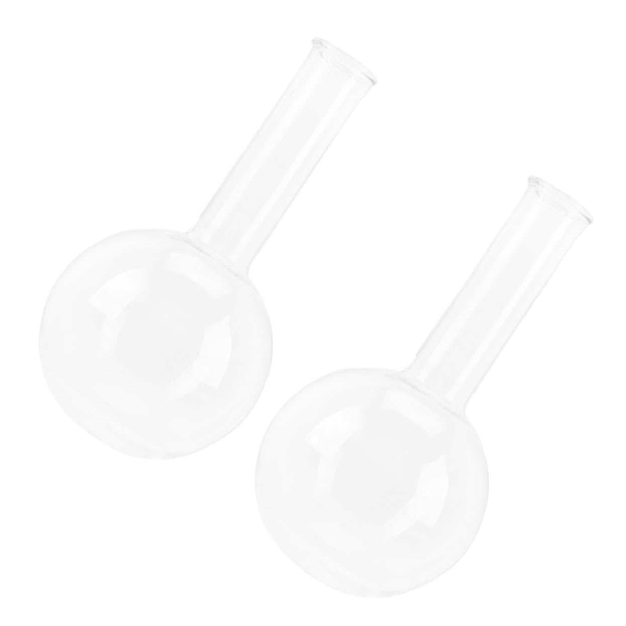 2pcs Round-Bottomed Flask Beaker Narrow Mouth Flask Studenglass Thermal Flask Single Neck Flask Laboratory Flask Test Flask Experiment Flask Thin-Mouth Glass Flask Boiling Flask CIYODO