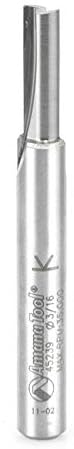 Amana Tool - 45239 Solid Carbide Cutting Edge Straight Plunge CNC Router Bit for Wood High Production 3/16 Dia x 5/8 x ¼ Inch Shank