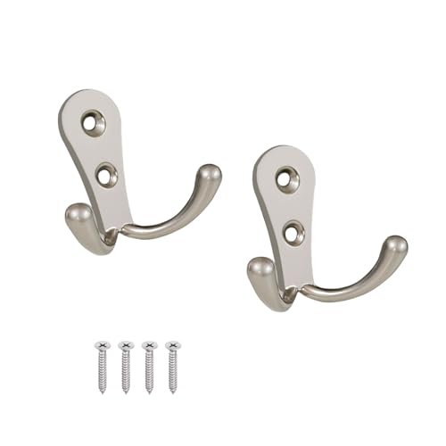 Image of VOLO Two pin Clothes Hanger Hook Premium and Stylish Door Hangers for Clothes, Door Cloth Hanger, Cloth Hooks /Hanger, Hooks Rail for Hanging Keys,Clothes,Towel (Chrome Finish, 2)