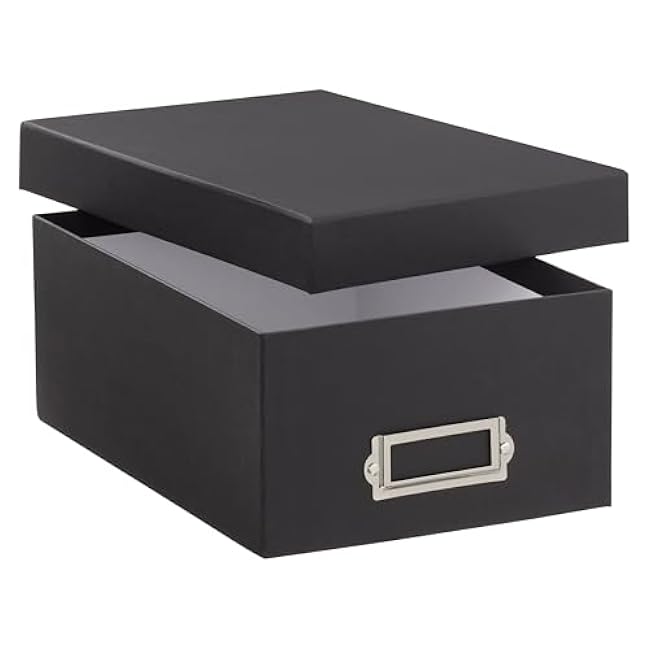 Simply Tidy Photo Storage Box Store and Protect Pictures, Documents, and Prints - Black, Bulk 12 Pack