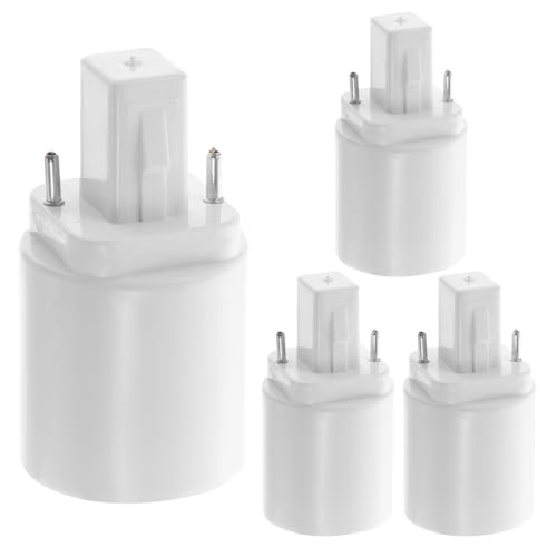TEHAUX Convertisseur de G24d vers E27 2 broches - Support de pour diode électroluminescente à filament ou ampoule à incandescence - 4 adaptateurs G24 vers E27