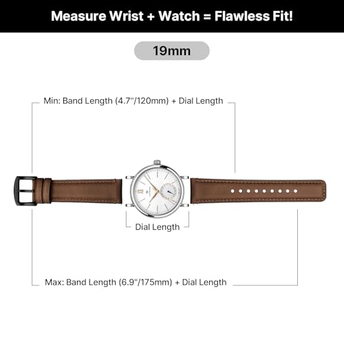 Image of Fullmosa Quick Release Premium Leather Watch Strap | 24 /22 /21 /20 /19 /18mm,Burnished Leather Watch Band Compatible with Samsung Amazfit Fossil Replacement Belt for Men and Women