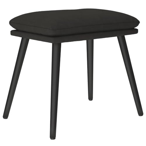Repose-pieds noir 45 cm et table d'appoint moderne en tissu