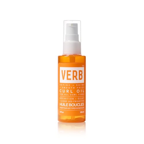 VERB Curl Oil 3 oz - Define + Shine + Smooth Frizz - for All Curl Types -Silicone Free + No Parabens Gluten or Harmful Sulfates