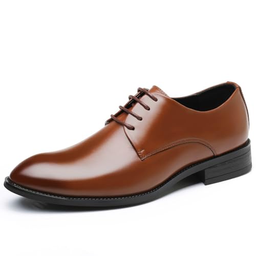 KYOESCAI Hommes Chaussures Derbies Habillées Formelles Affaires à Lacets Oxford pour Hommes Costume Mariage,Marron,41 EU
