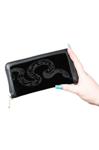 Killstar Hiss Me Wallet Black Snake Velvet Zipper Gothic Alternative4