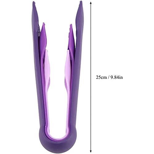 Image of YANCI 3 Pcs Reusable Plastic Kitchen Serving Tongs, Non-Slip Bread Clip for Cooking, Salad Tongs, Colorful Tongs, Catering and Everyday Use (Purple)