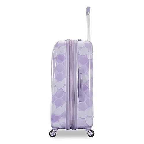 Image of American Tourister Moonlight Hardside Expandable Luggage with Spinner Wheels, Lavender Maze, Checked-Medium 24-Inch