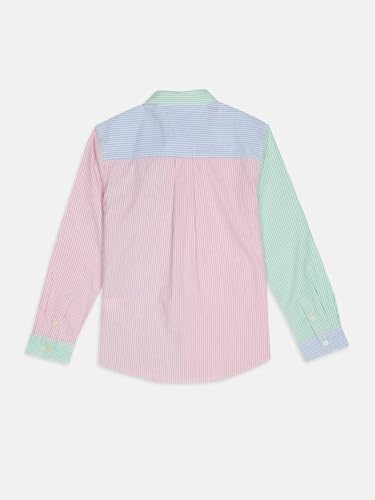Image of Boys Colorblock Regular Fit Cotton Shirt