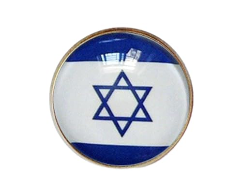 Uijokdef Uijokdef 1 PCS National Flag 2 Pin Round Lapel Pins party Gifts Patriotic Pin for Men/Women National Flag Brooch Accessories Party Favors Hat Suit Decorations (Israel)