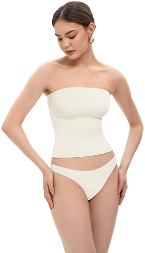 Image of MIRITY Y2K Sexy Double Lined Tube Top for Women - Basic Summer Going Out Tank Tops