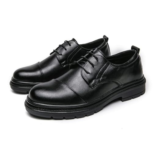 Oxford Shoes for Mens Lace-up Patent Leather Cap Toe Design Business Working Office Rubber Sole Slip Shoe Prom2